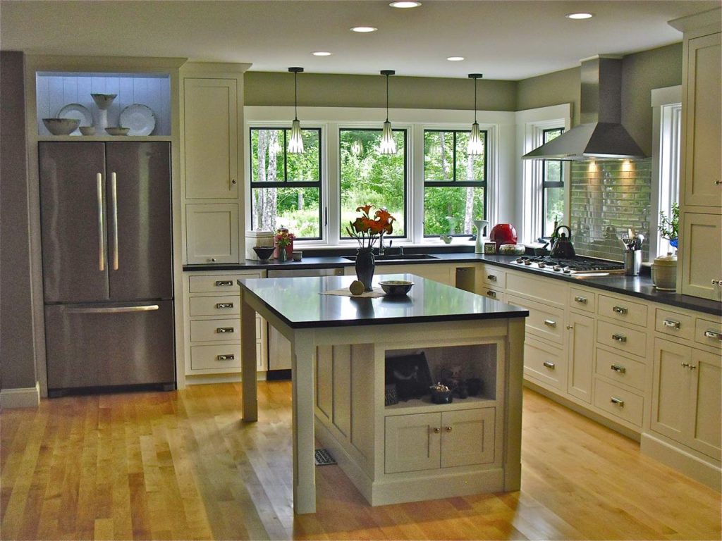 Greg Fitzpatrick Inc - Custom Home Builder - Black White and Maple kitchen